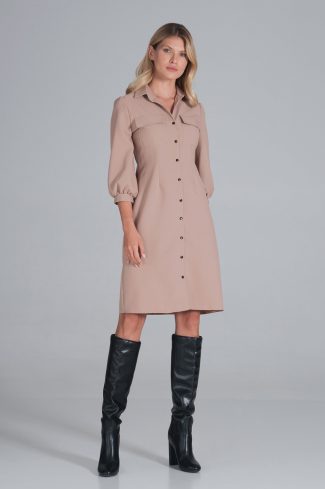 beige Daydress model 162387 Figl