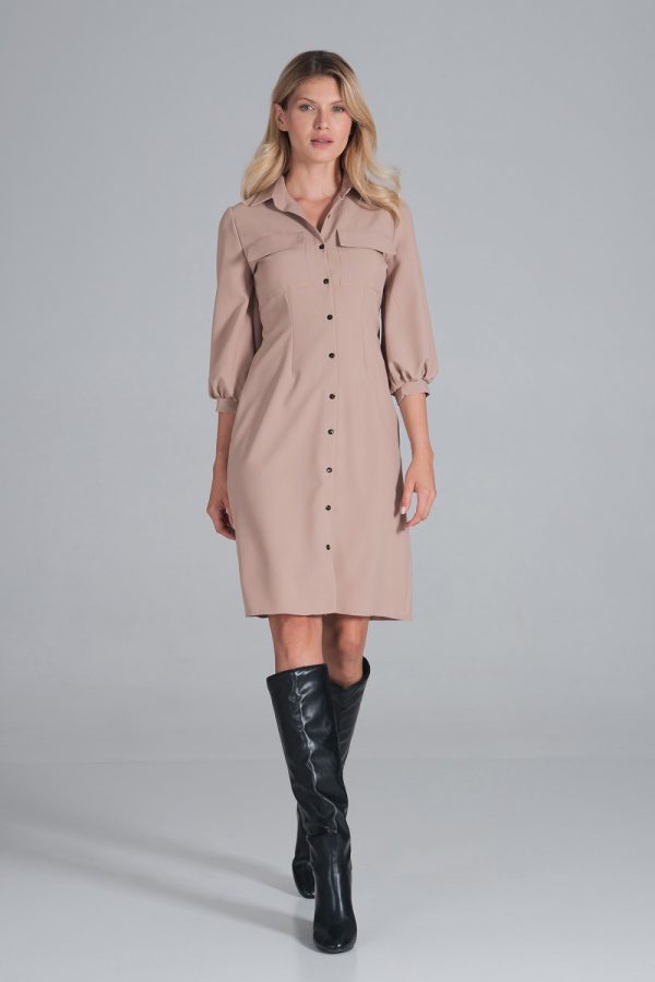 beige Daydress model 162387 Figl