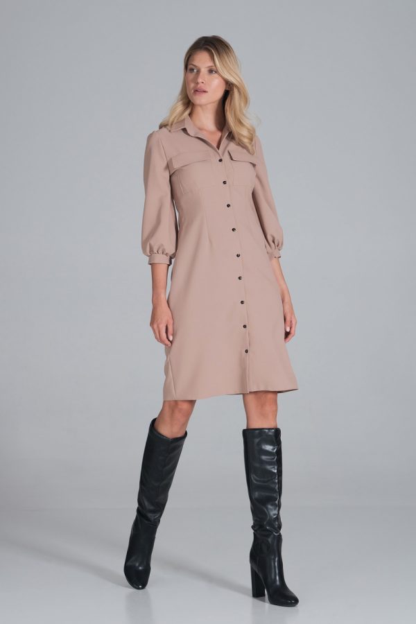 beige Daydress model 162387 Figl