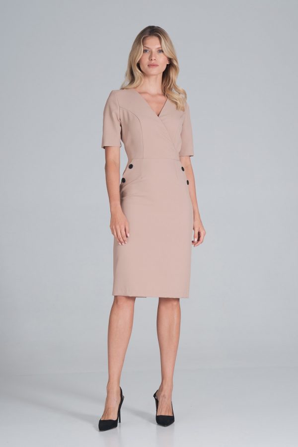 beige Daydress model 162427 Figl