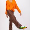 Orange Blouse in Women`s Blouses, Tunics with Spandex and Polyester