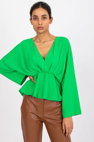 Green Blouse in Women`s Blouses, Tunics with Spandex and Polyester