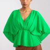 Green Blouse in Women`s Blouses, Tunics with Spandex and Polyester
