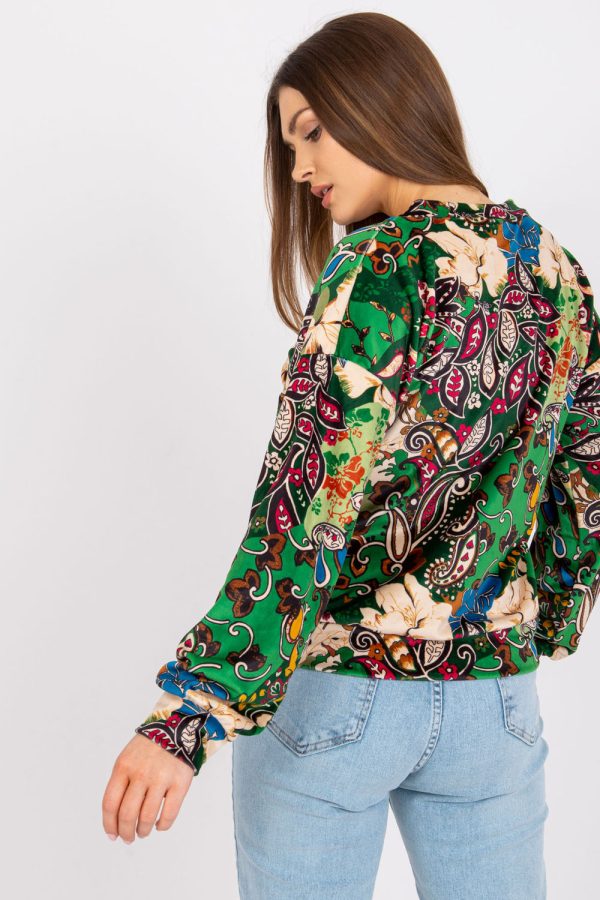 Green Blouse in Women`s Blouses, Tunics with Spandex and Polyester