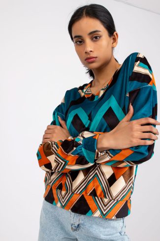 Green Blouse in Women`s Blouses, Tunics with Spandex and Polyester
