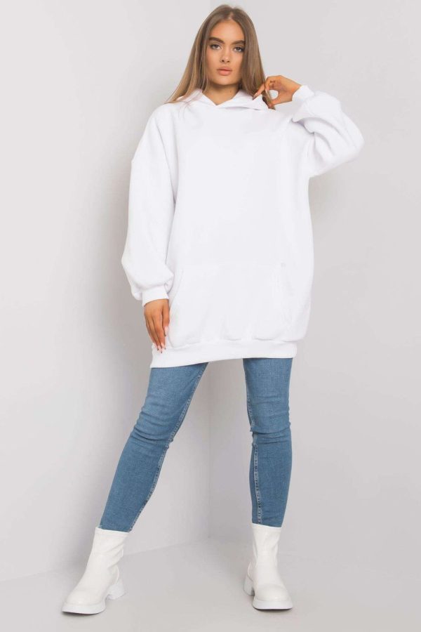 White Sweatshirt in Sweatshirts For Women with Cotton and Spandex