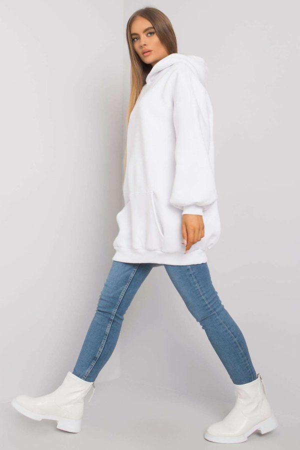 White Sweatshirt in Sweatshirts For Women with Cotton and Spandex