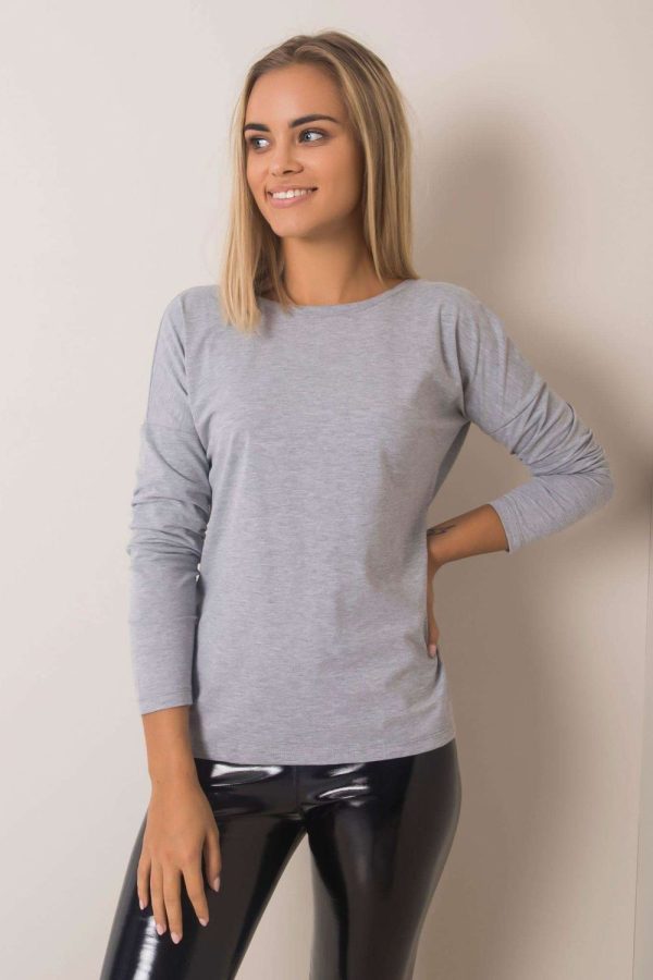 Grey Blouse in Women`s Blouses, Tunics with Cotton and Spandex