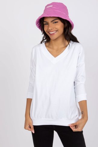 White Blouse in Women`s Blouses, Tunics with Cotton and Spandex
