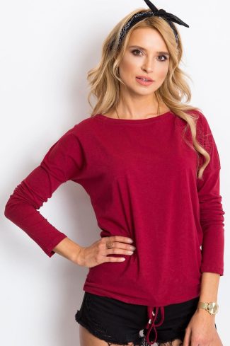 Red Blouse in Women`s Blouses, Tunics with Cotton and Spandex
