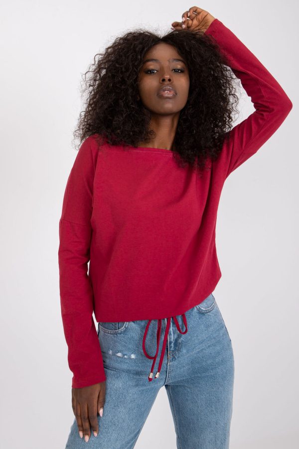 Red Blouse in Women`s Blouses, Tunics with Cotton and Spandex