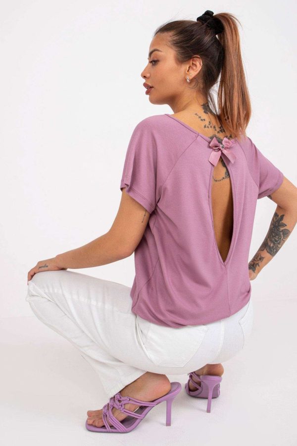 Pink Blouse in Women`s Blouses, Tunics with Spandex and Viscose