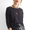 Black Blouse in Women`s Blouses, Tunics with Cotton and Spandex
