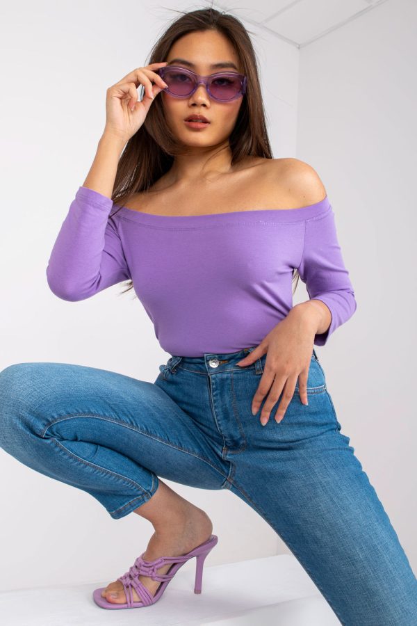 Violet Blouse in Women`s Blouses, Tunics with Cotton and Spandex