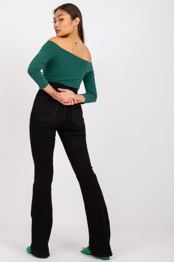 Green Blouse in Women`s Blouses, Tunics with Cotton and Spandex