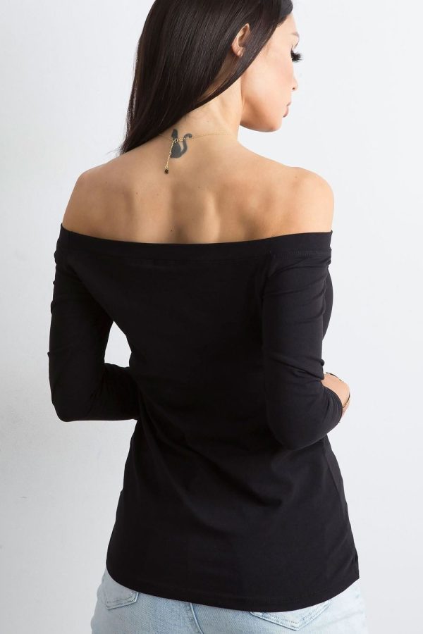 Black Blouse in Women`s Blouses, Tunics with Cotton and Spandex