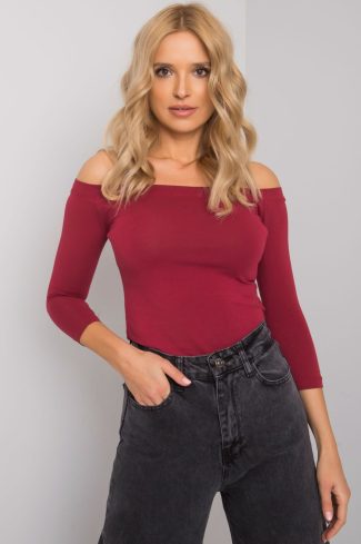 Red Blouse in Women`s Blouses, Tunics with Cotton and Spandex