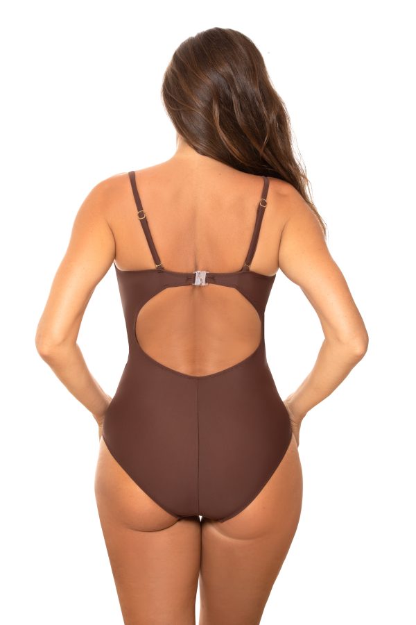Brown Swimsuit One Piece in One-Piece Swimsuits, Swimming Costumes For Women with Spandex and Polyamide
