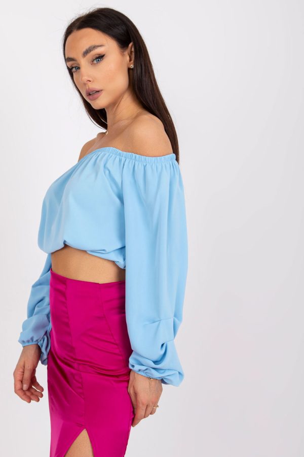 Blue Blouse in Women`s Blouses, Tunics with Polyester
