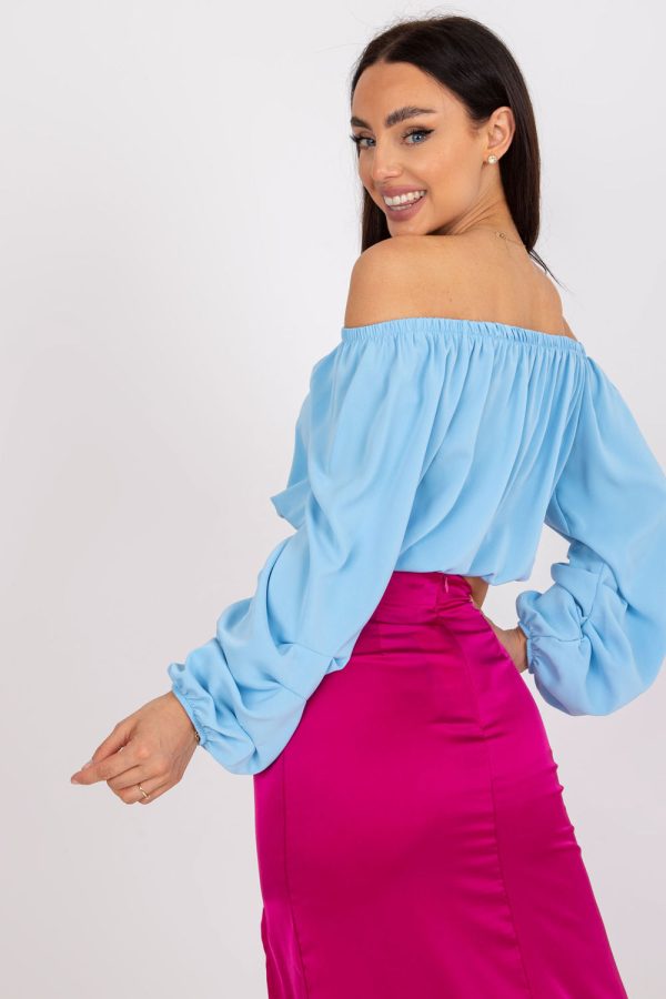 Blue Blouse in Women`s Blouses, Tunics with Polyester