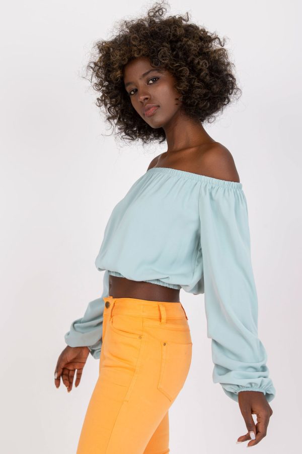 Green Blouse in Women`s Blouses, Tunics with Polyester