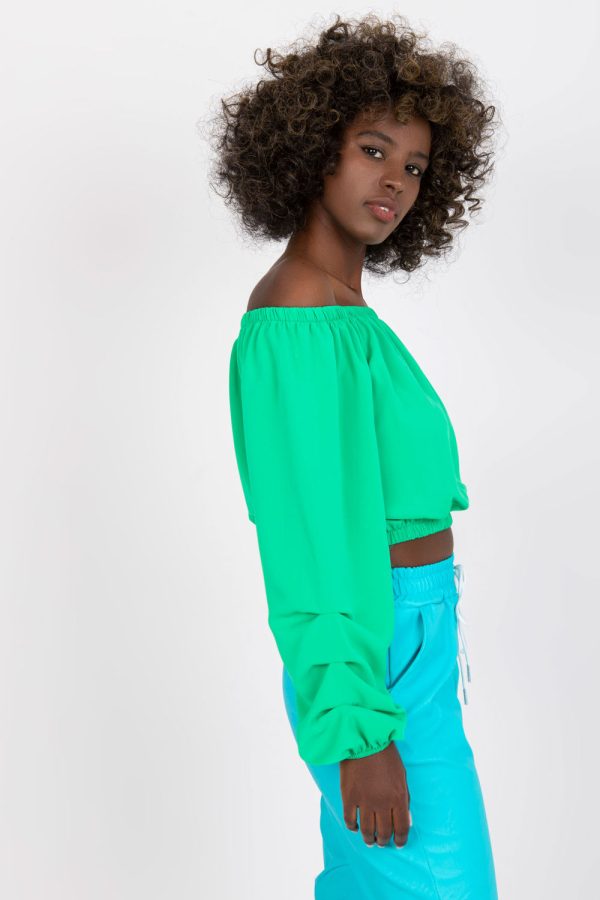 Green Blouse in Women`s Blouses, Tunics with Polyester