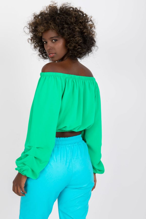 Green Blouse in Women`s Blouses, Tunics with Polyester