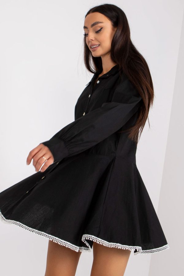Black Daydress in Day Dresses with Spandex and Polyester