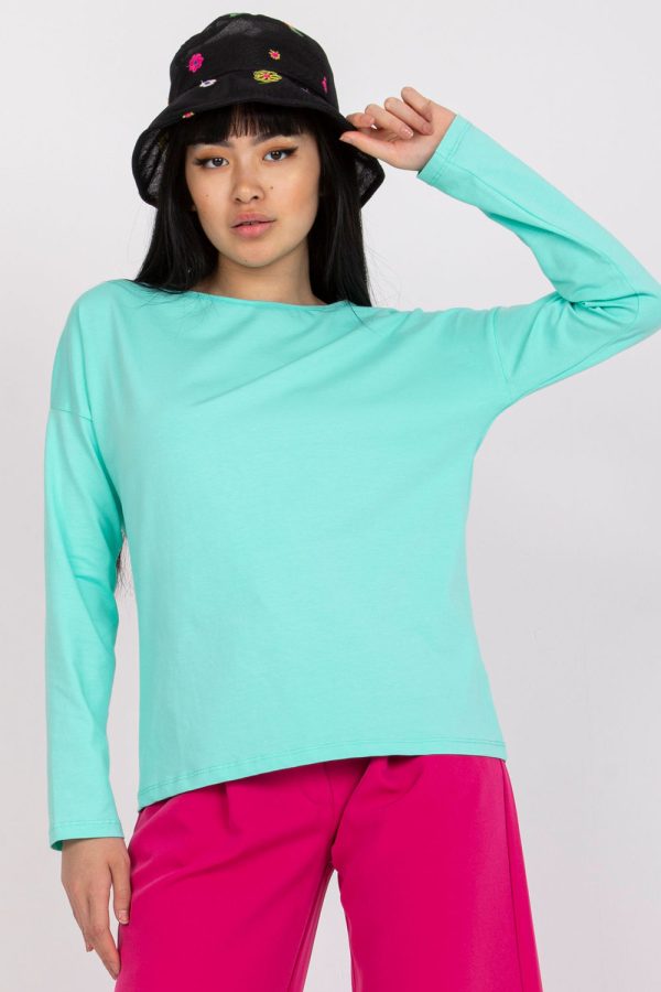 Green Blouse in Women`s Blouses, Tunics with Cotton and Spandex