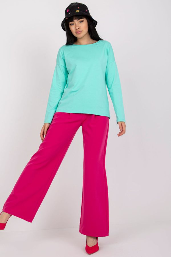 Green Blouse in Women`s Blouses, Tunics with Cotton and Spandex