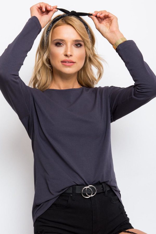 Grey Blouse in Women`s Blouses, Tunics with Cotton and Spandex