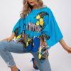 Blue Blouse in Women`s Blouses, Tunics with Spandex and Polyester