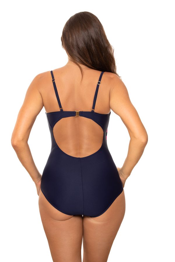Navy Blue Swimsuit One Piece in One-Piece Swimsuits, Swimming Costumes For Women with Spandex and Polyamide