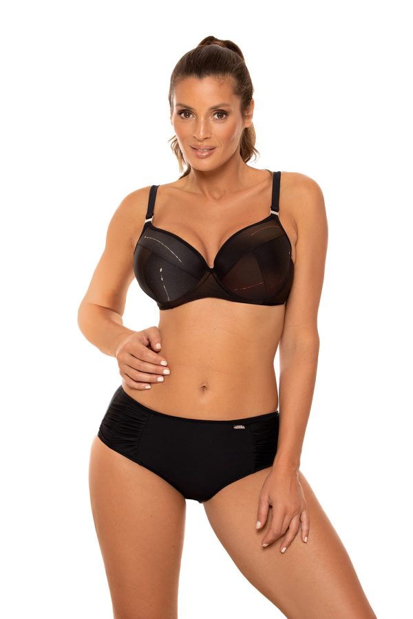 Black Swimsuit Two Piece in Two-Piece Swimsuits, Tops, Swimsuit Bottoms with Spandex and Polyamide