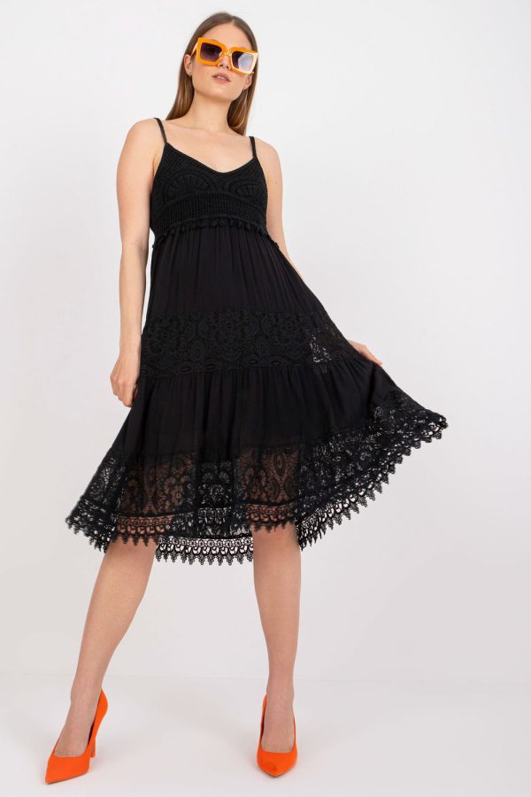 Black Daydress in Day Dresses with Viscose