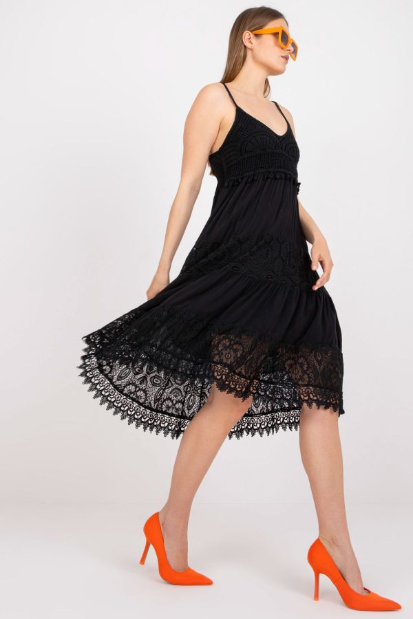 Black Daydress in Day Dresses with Viscose