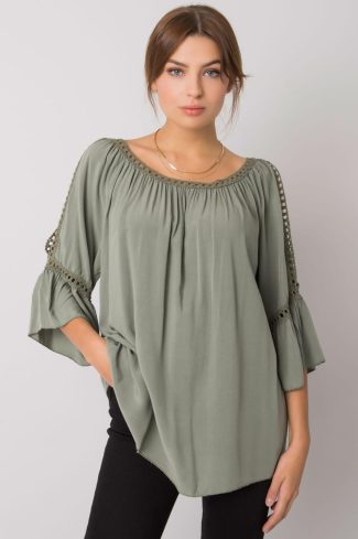 Green Blouse in Women`s Blouses, Tunics with Viscose