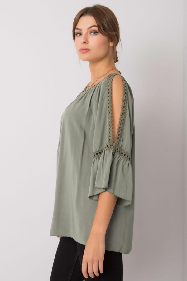 Green Blouse in Women`s Blouses, Tunics with Viscose