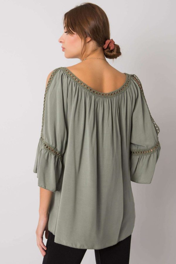 Green Blouse in Women`s Blouses, Tunics with Viscose