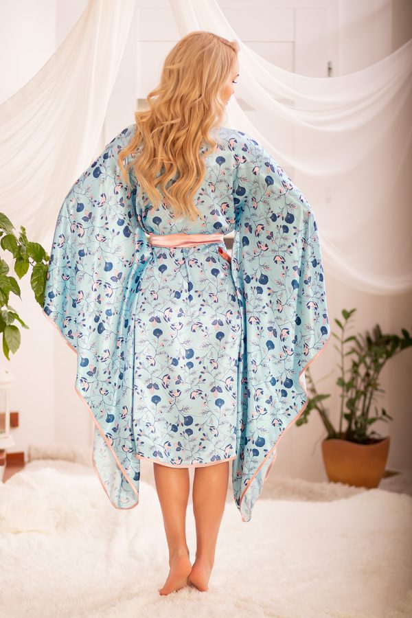 Blue Bathrobe..Spandex and Polyester