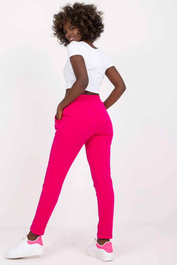 Pink Tracksuit Trousers in Women`s Tracksuit Bottoms, Sports Pants with Cotton and Spandex
