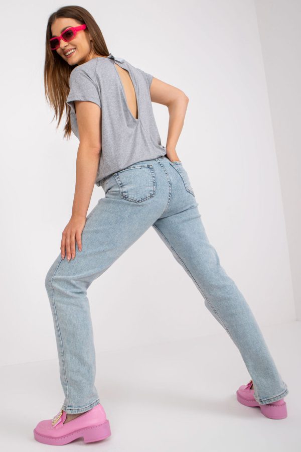 Grey Blouse in Women`s Blouses, Tunics with Spandex and Viscose