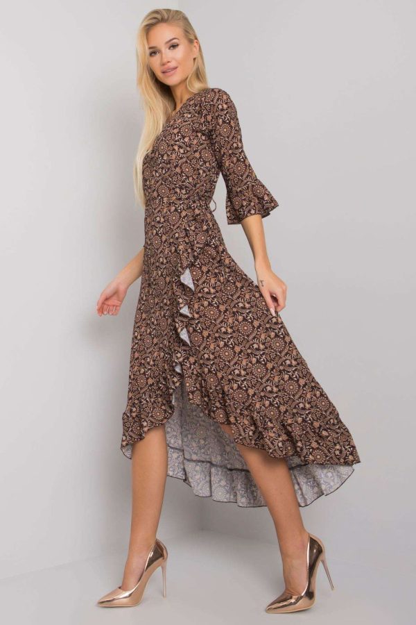 Beige Daydress in Day Dresses with Spandex and Polyester