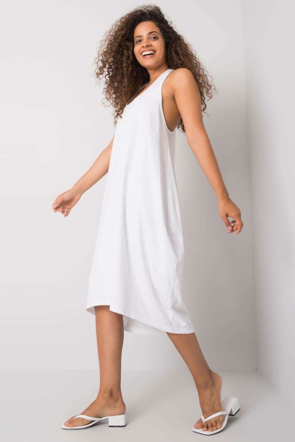 White Daydress in Day Dresses with Cotton and Spandex