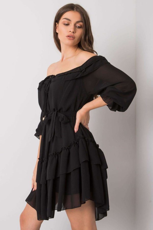 Black Daydress in Day Dresses with Polyester and Viscose