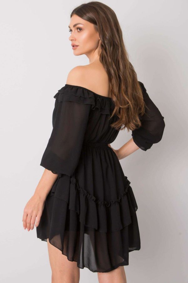 Black Daydress in Day Dresses with Polyester and Viscose