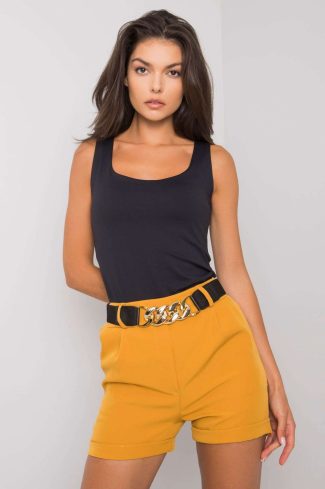 Yellow Shorts in Shorts For Women, Crop Pants with Spandex, Polyester and Viscose