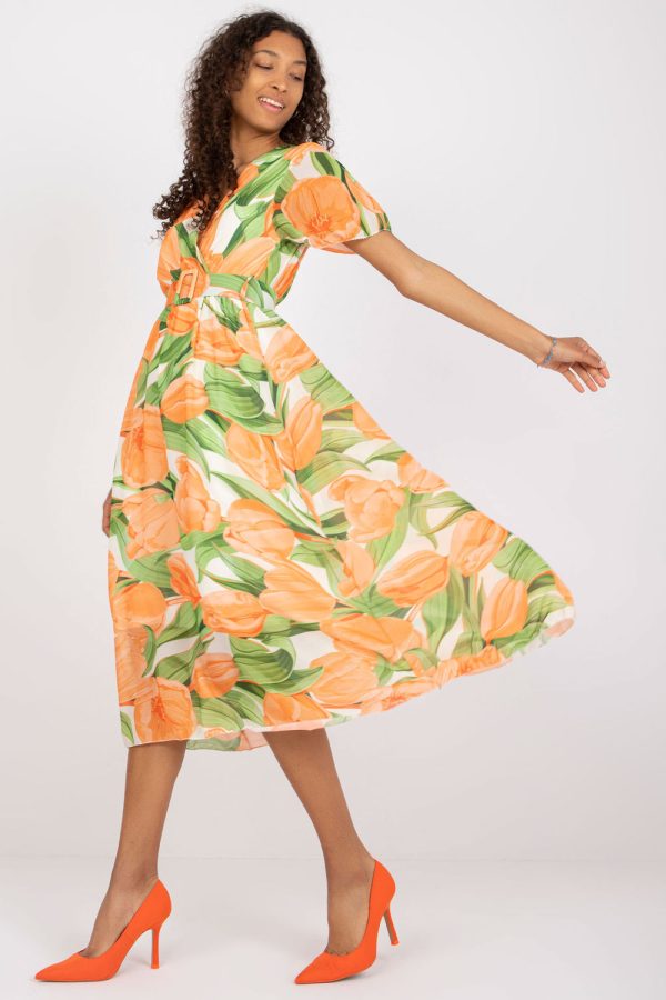 orange Daydress model 166181 Italy Moda