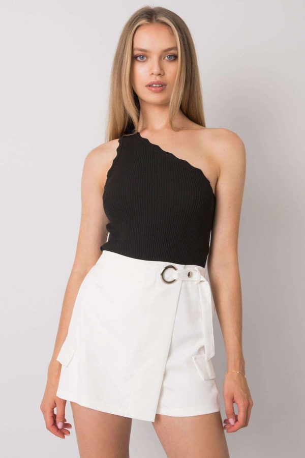 Beige Shorts in Shorts For Women, Crop Pants with Spandex, Polyester and Viscose