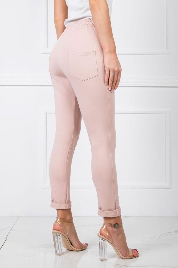 Pink Tracksuit Trousers in Cotton and Spandex .